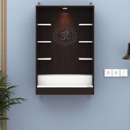 ANIKAA Maroon Wooden Wall Mount Mandir-image-28
