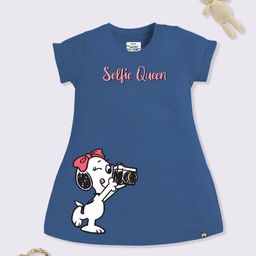 YK X Minute Mirth Peanuts Printed Pure Cotton A-Line Dress-image-86