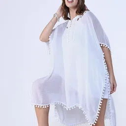SHOWOFF with Pom-Pom Detail Kaftan Dress-image-6