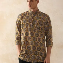 Moara Men Floral Printed Festive Cotton Straight Kurta-picture-53