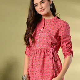 MURLI KURTI Women Mandarin Collar Printed Cotton Tunic-picture-56