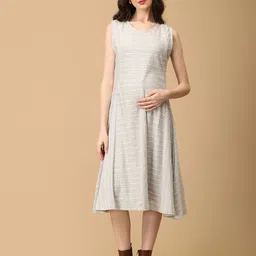 The Mom Store Women Maternity Cotton A-Line Dress-image-33