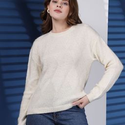 Juelle Women Self Design Round Neck Woollen Pullover Sweaters-42