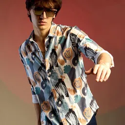 Campus Sutra Men Comfort Opaque Printed Casual Shirt-image-97