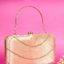OSTY Embellished Jute Box Clutch-image-6