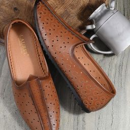LAUREL FASHION FEVER Men Textured Laser Cuts Detailed Mojaris-image-25