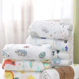 GUCHIGU Infants Set Of 2 Printed Pure Cotton Swaddling Blankets-7