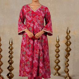 KALINI Women Floral Printed Regular Gotta Patti Kurta with Trousers-image-124