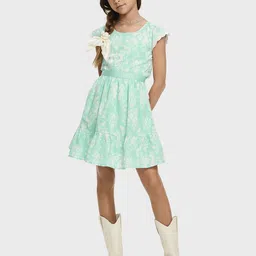 THE CHILDREN'S PLACE Girls Floral Print Fit & Flare Dress-picture-46