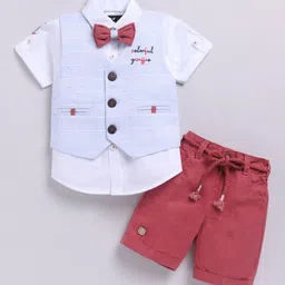 LITTLE COLLARS Boys T-shirt and Shirt with Shorts-picture-7