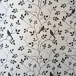 Jaamso Royals Grey & Black 3D Leaves & Birds Printed Self-Adhesive Window Sticker-image-75