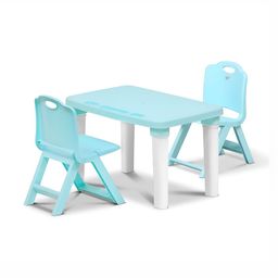HAPPY BEAR Kids Blue & White Folding Chair & Adjustable Study Table-picture-20