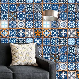 ArtzFolio Printed UV-Resistant Anti-Bacterial Moroccan Tiles Pattern Peel & Stick Wallpaper-image-32