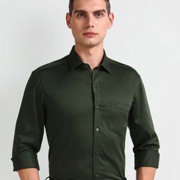 Arrow Men Smart Spread Collar Solid Cotton Slim Fit Formal Shirt-picture-47