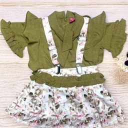 MOMMY BUG Girls Printed Top with Skirt-image-100