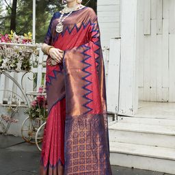 Anouk Rustic Ethnic Motifs Zari Kanjeevaram Saree-image-85