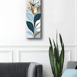 OLIVE TREE Blue & Brown Printed Traditional Wall Clock-35
