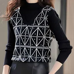 StyleCast Women Printed Monochrome Pullover-picture-17