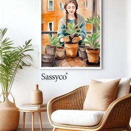 Sassyco Orange & Green 1 Piece Canvas Other Wall Paintings-image-11