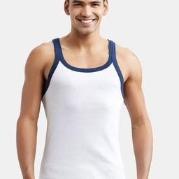 Jockey Men Super Combed Cotton Ribbed Sleeveless Square Neck Gym Vest-image-95