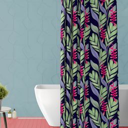 ArtzFolio Blue & Green Printed Waterproof Shower Curtain-8