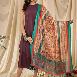 InWeave Women Regular Kurta with Palazzos & With Dupatta-picture-26
