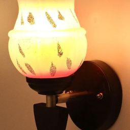 1ST TIME Pink & White Printed Glass Frustum Shaped Wall Lamp-picture-43