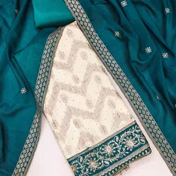 LeeliPeeri Designer Floral Embroidered Zari Unstitched Dress Material-picture-10