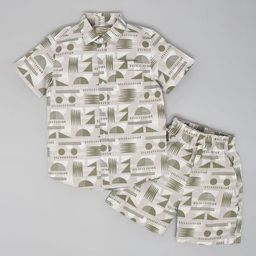 YOUMAA Printed Shirt With Shorts Clothing Set-image-62