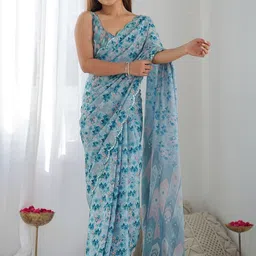 Ekasya Sequinned Poly Georgette Designer Saree-picture-17