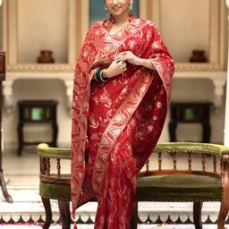 SHOP DROP Woven Design Zari Pure Silk Banarasi Saree-picture-26