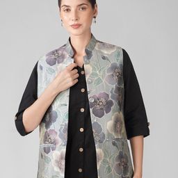 Vastraa Fusion Women Floral Printed Mandarin Collar Nehru Jackets-image-74