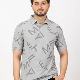 BUFFARO Typography Printed Polo Collar Cotton T-shirt-image-17