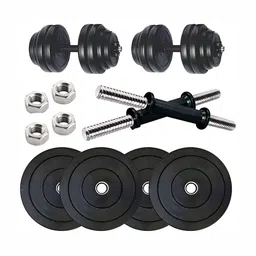 HackerX 10 Pieces Rubber Adjustable Dumbbell Set - 4 kg Each image 1