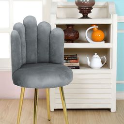 Shadowkart Grey And Gold Toned Pentagon Pouffes Ottomans-image-78