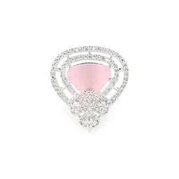 DIVASTRI Rhodium Plated American Diamond Finger Ring-picture-26