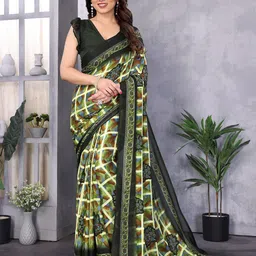 Nirmohi Fashion Checked Printed Saree-10