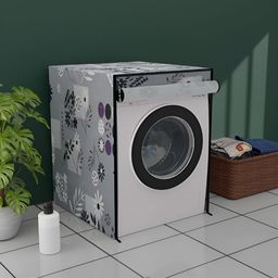 Myntra Elegant Homes Grey & Black Printed Waterproof Washing Machine Cover With Zip-27