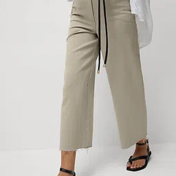 Marks & Spencer Women High-Rise Wide Leg Cropped Jeans-image-96