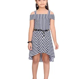 BAESD Striped Cold-Shoulder Fit & Flare Dress-image-28