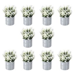 RUBOXA Grey 10 Pieces Artificial Plant With Pot-image-12