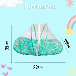 cuddlebud Cotton Infants Washable Baby Matress with Mosquito Net for Unisex,0-6 Months Mosquito Net image 3