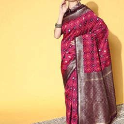Anouk Rustic Woven Design Zari Silk Blend Dharmavaram Saree-10