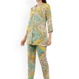 SHAHVEER CREATION Printed Tunic With Trousers Co-Ords image 4