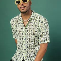 Rigo Men Comfort Floral Opaque Casual Shirt-image-29