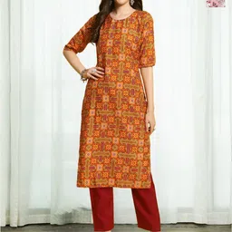 HERE&NOW Women Ethnic Motifs Printed Regular Kurta with Trousers-picture-17