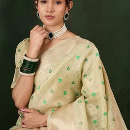 Leeza Store Ethnic Motifs Printed Organza Banarasi Saree-15