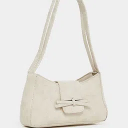 Styli Textured Bow Detail Structured Shoulder Bag-16