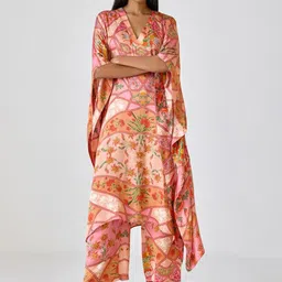 Ancestry Women Floral Printed Straight Fit Trousers-picture-3