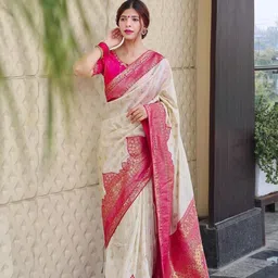 SHOP DROP Woven Design Zari Pure Silk Banarasi Saree-picture-36